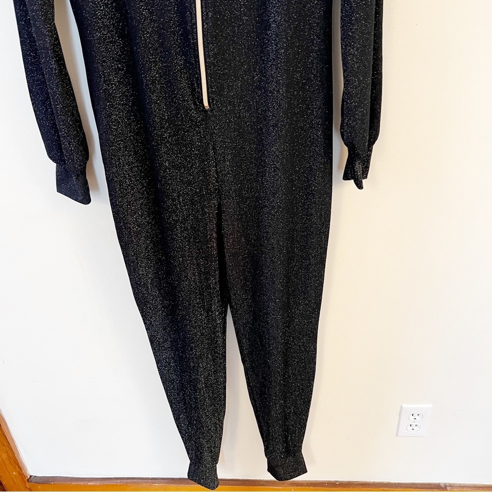 SAVAGE x FENTY Sleep & Shine Hooded Onesie in black silver shine lurex Sz M - Picture 9 of 11